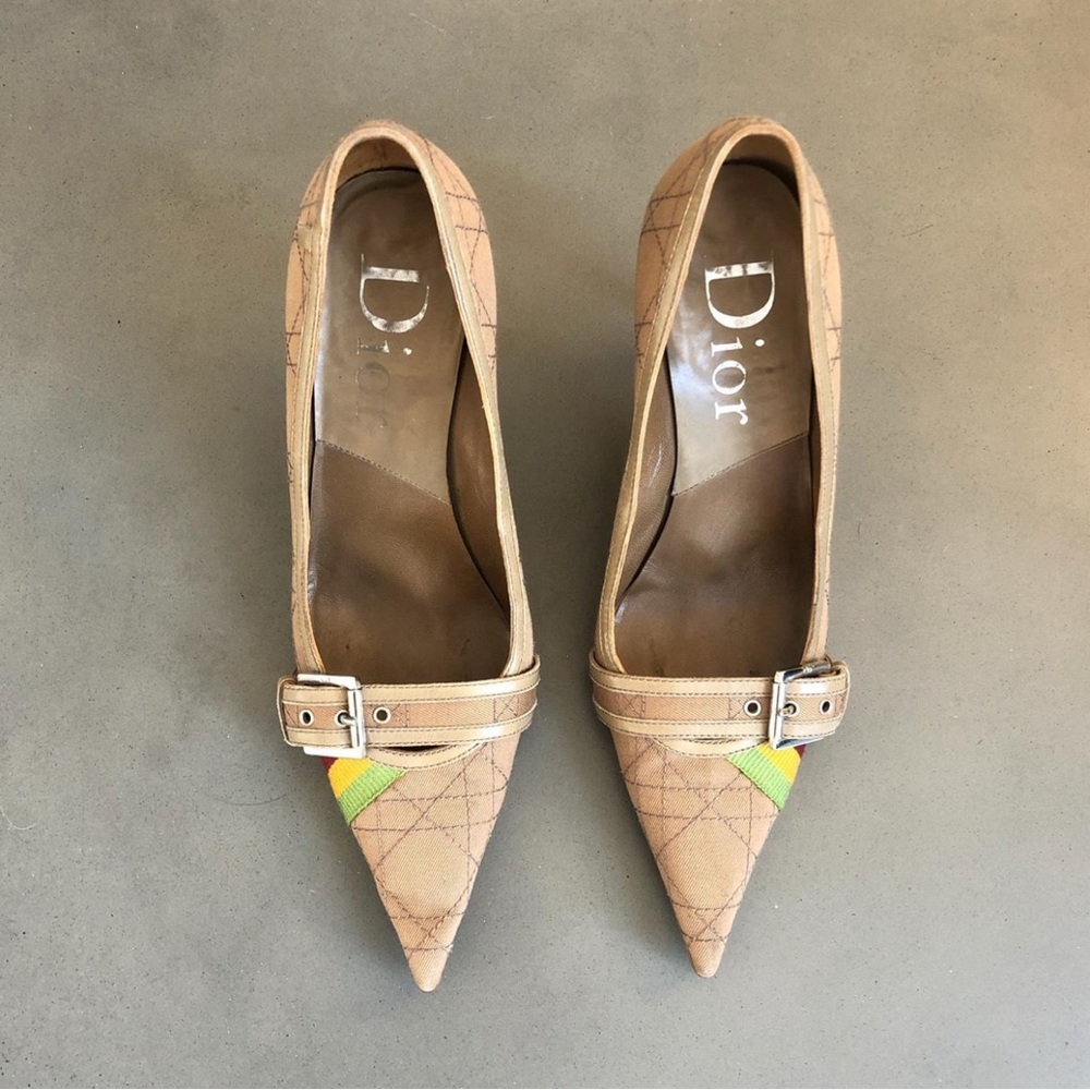 Dior Tan and Yellow Women's Heels